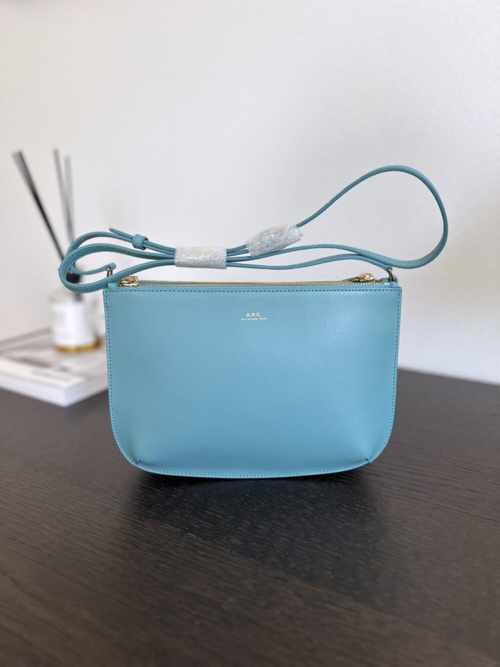 NWT - A.P.C. Sarah Calfskin Leather Crossbody Bag - Turquoise💎